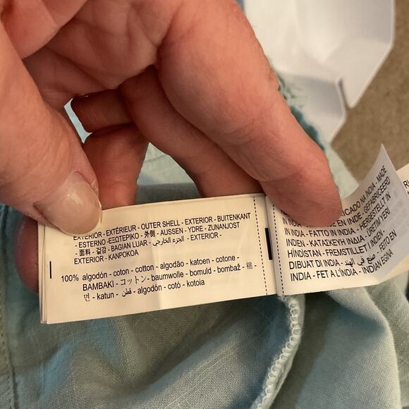 Zara Blue Long Sleeve Embroidered Floral & Leaf lined Cropped Top Juniors 13-14 - Picture 7 of 8